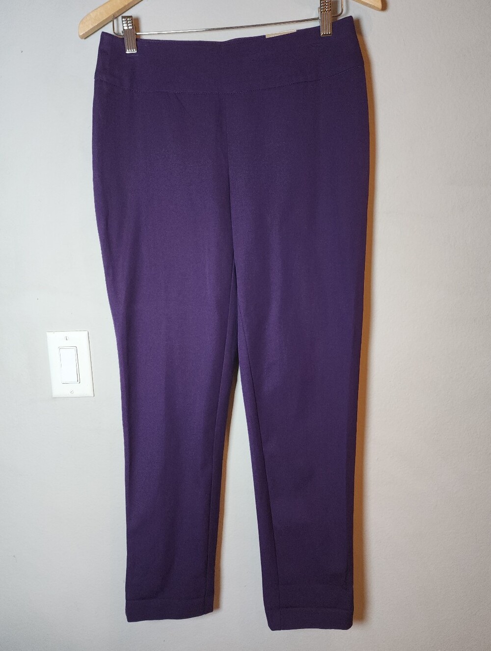 NWT Chico's Pull On Purple Pants Fabulously Slimming Women's Size 4P Stretch